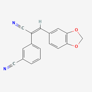 molecular formula C17H10N2O2 B2841964 3-[(E)-2-(1,3-benzodioxol-5-yl)-1-cyanoethenyl]benzonitrile CAS No. 833439-61-5