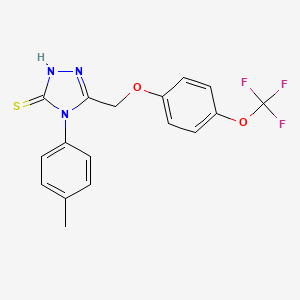 molecular formula C17H14F3N3O2S B2841965 4-(4-methylphenyl)-3-[[4-(trifluoromethoxy)phenoxy]methyl]-1H-1,2,4-triazole-5-thione CAS No. 1023873-02-0