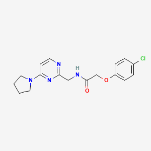 molecular formula C17H19ClN4O2 B2841974 2-(4-氯苯氧基)-N-((4-(吡咯啉-1-基)嘧啶-2-基)甲基)乙酰胺 CAS No. 1797803-91-8