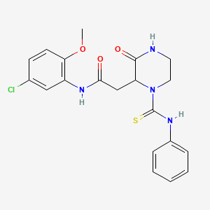 molecular formula C20H21ClN4O3S B2841976 N-(5-氯-2-甲氧基苯基)-2-[3-氧代-1-(苯基羰基硫代)哌嗪-2-基]乙酰胺 CAS No. 1042693-22-0