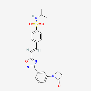 4-[(E)-2-[3-[3-(2-Oxoazetidin-1-yl)phenyl]-1,2,4-oxadiazol-5-yl]ethenyl]-N-propan-2-ylbenzenesulfonamide