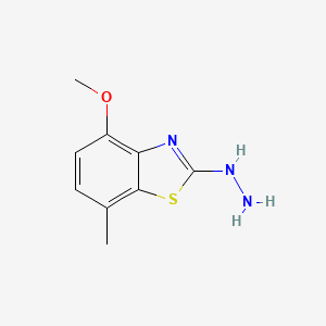 molecular formula C9H11N3OS B2841981 2-氢肼基-4-甲氧基-7-甲基-1,3-苯并噻唑 CAS No. 872696-09-8