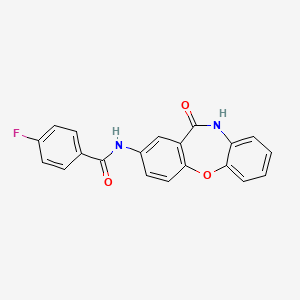 molecular formula C20H13FN2O3 B2841983 N-(11-酮-10H-二苯并[b,f][1,4]噁唑啉-2-基)-4-氟苯甲酰胺 CAS No. 223261-49-2