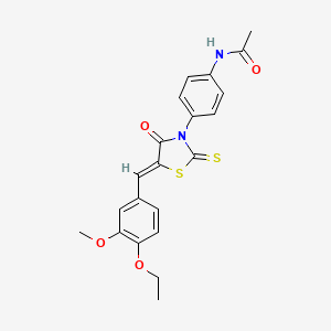 molecular formula C21H20N2O4S2 B2841984 (Z)-N-(4-(5-(4-ethoxy-3-methoxybenzylidene)-4-oxo-2-thioxothiazolidin-3-yl)phenyl)acetamide CAS No. 868146-98-9