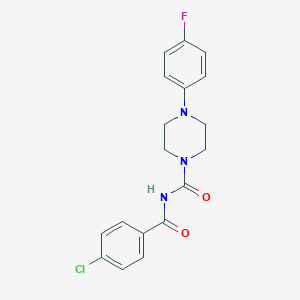 molecular formula C18H17ClFN3O2 B284199 N-(4-chlorobenzoyl)-4-(4-fluorophenyl)-1-piperazinecarboxamide 
