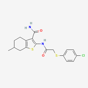 2-(2-((4-Chlorophenyl)thio)acetamido)-6-methyl-4,5,6,7-tetrahydrobenzo[b]thiophene-3-carboxamide