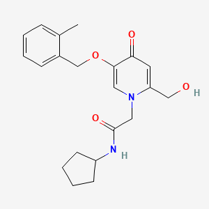 molecular formula C21H26N2O4 B2841995 N-cyclopentyl-2-(2-(hydroxymethyl)-5-((2-methylbenzyl)oxy)-4-oxopyridin-1(4H)-yl)acetamide CAS No. 941916-57-0