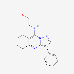 molecular formula C20H24N4O B2842003 N-(2-methoxyethyl)-2-methyl-3-phenyl-5,6,7,8-tetrahydropyrazolo[5,1-b]quinazolin-9-amine CAS No. 899393-07-8