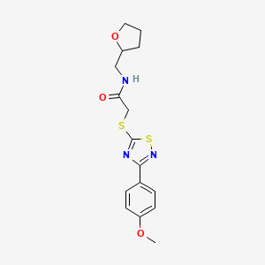 2-((3-(4-methoxyphenyl)-1,2,4-thiadiazol-5-yl)thio)-N-((tetrahydrofuran-2-yl)methyl)acetamide