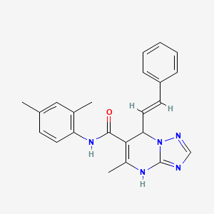 molecular formula C23H23N5O B2842026 (E)-N-(2,4-dimethylphenyl)-5-methyl-7-styryl-4,7-dihydro-[1,2,4]triazolo[1,5-a]pyrimidine-6-carboxamide CAS No. 725219-01-2