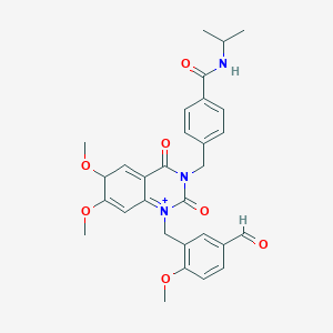 molecular formula C30H31N3O7 B2842041 4-({1-[(5-甲酰-2-甲氧基苯基)甲基]-6,7-二甲氧基-2,4-二氧杂-1,2,3,4-四氢喹唑啉-3-基}甲基)-N-(异丙基)苯甲酰胺 CAS No. 1223863-24-8