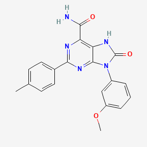 molecular formula C20H17N5O3 B2842048 9-(3-methoxyphenyl)-2-(4-methylphenyl)-8-oxo-7H-purine-6-carboxamide CAS No. 899741-89-0