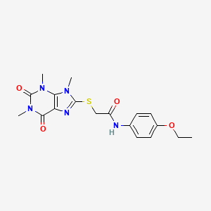 molecular formula C18H21N5O4S B2842049 N-(4-ethoxyphenyl)-2-[(1,3,9-trimethyl-2,6-dioxo-2,3,6,9-tetrahydro-1H-purin-8-yl)sulfanyl]acetamide CAS No. 897453-32-6