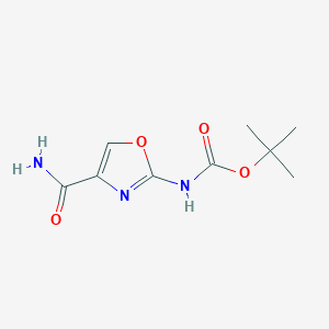 molecular formula C9H13N3O4 B2842058 Tert-butyl N-(4-carbamoyl-1,3-oxazol-2-yl)carbamate CAS No. 2490426-29-2