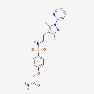 2-(4-(N-(2-(3,5-dimethyl-1-(pyridin-2-yl)-1H-pyrazol-4-yl)ethyl)sulfamoyl)phenoxy)acetamide