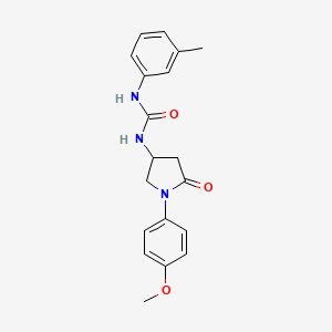 molecular formula C19H21N3O3 B2842064 1-(1-(4-Methoxyphenyl)-5-oxopyrrolidin-3-yl)-3-(m-tolyl)urea CAS No. 877640-44-3