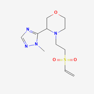 molecular formula C11H18N4O3S B2842066 4-(2-Ethenylsulfonylethyl)-3-(2-methyl-1,2,4-triazol-3-yl)morpholine CAS No. 2249441-03-8