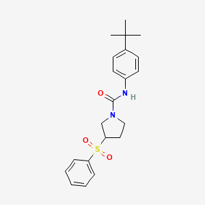 3-(BENZENESULFONYL)-N-(4-TERT-BUTYLPHENYL)PYRROLIDINE-1-CARBOXAMIDE