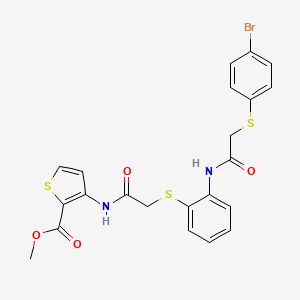 Methyl 3-[(2-{[2-({2-[(4-bromophenyl)sulfanyl]acetyl}amino)phenyl]sulfanyl}acetyl)amino]-2-thiophenecarboxylate