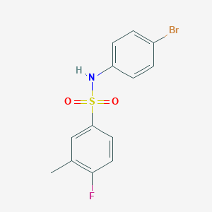 molecular formula C13H11BrFNO2S B284207 N-(4-bromophenyl)-4-fluoro-3-methylbenzenesulfonamide 