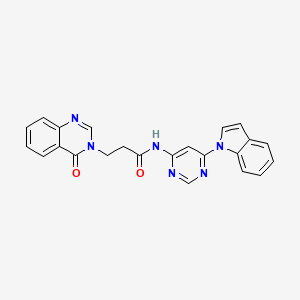 molecular formula C23H18N6O2 B2842077 N-(6-(1H-indol-1-yl)pyrimidin-4-yl)-3-(4-oxoquinazolin-3(4H)-yl)propanamide CAS No. 1428379-75-2