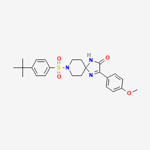 molecular formula C24H29N3O4S B2842081 8-[(4-Tert-butylphenyl)sulfonyl]-3-(4-methoxyphenyl)-1,4,8-triazaspiro[4.5]dec-3-en-2-one CAS No. 1217078-43-7