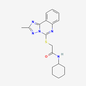 molecular formula C18H21N5OS B2842083 N-cyclohexyl-2-[(2-methyl-[1,2,4]triazolo[1,5-c]quinazolin-5-yl)sulfanyl]acetamide CAS No. 443675-35-2