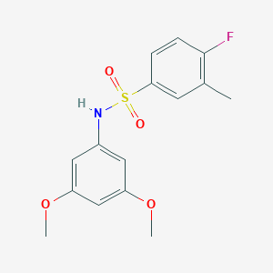molecular formula C15H16FNO4S B284209 N-(3,5-dimethoxyphenyl)-4-fluoro-3-methylbenzenesulfonamide 