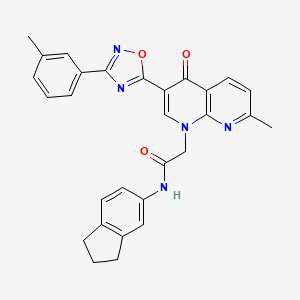 molecular formula C29H25N5O3 B2842091 N-(3,4-diethoxybenzyl)-5-methyl-2-phenylthieno[3,2-b]furan-6-carboxamide CAS No. 1029770-46-4