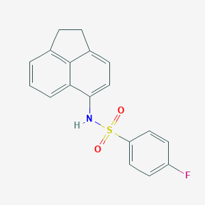 molecular formula C18H14FNO2S B284211 N-(1,2-dihydro-5-acenaphthylenyl)-4-fluorobenzenesulfonamide 