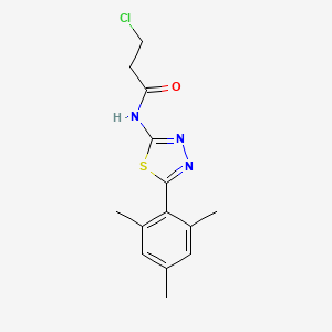 3-chloro-N-[5-(2,4,6-trimethylphenyl)-1,3,4-thiadiazol-2-yl]propanamide