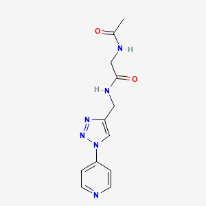 molecular formula C12H14N6O2 B2842114 2-acetamido-N-((1-(pyridin-4-yl)-1H-1,2,3-triazol-4-yl)methyl)acetamide CAS No. 2034227-86-4