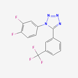molecular formula C14H7F5N4 B2842116 1-(3,4-difluorophenyl)-5-[3-(trifluoromethyl)phenyl]-1H-1,2,3,4-tetraazole CAS No. 339108-59-7