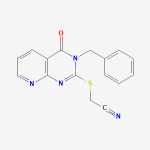 molecular formula C16H12N4OS B2842118 [(3-Benzyl-4-oxo-3,4-dihydropyrido[2,3-d]pyrimidin-2-yl)sulfanyl]methyl cyanide CAS No. 902909-75-5
