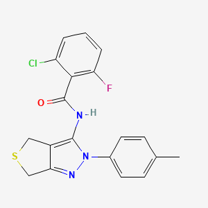 2-chloro-6-fluoro-N-[2-(4-methylphenyl)-2H,4H,6H-thieno[3,4-c]pyrazol-3-yl]benzamide