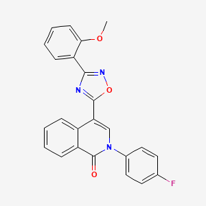 molecular formula C24H16FN3O3 B2842128 2-(4-氟苯基)-4-[3-(2-甲氧基苯基)-1,2,4-噁二唑-5-基]异喹啉-1(2H)-酮 CAS No. 1326859-91-9