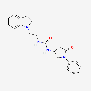 molecular formula C22H24N4O2 B2842130 1-(2-(1H-indol-1-yl)ethyl)-3-(5-oxo-1-(p-tolyl)pyrrolidin-3-yl)urea CAS No. 894023-60-0