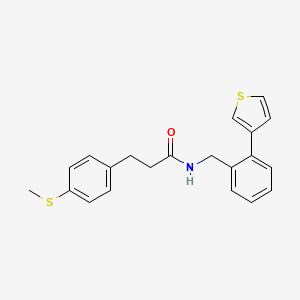 molecular formula C21H21NOS2 B2842134 3-(4-(methylthio)phenyl)-N-(2-(thiophen-3-yl)benzyl)propanamide CAS No. 1705797-14-3