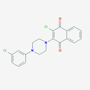 molecular formula C20H16Cl2N2O2 B2842137 2-Chloro-3-[4-(3-chlorophenyl)piperazinyl]naphthalene-1,4-dione CAS No. 179121-03-0