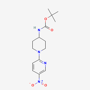 molecular formula C15H22N4O4 B2842139 tert-Butyl 1-(5-nitropyridine-2-yl)piperidine-4-ylcarbamate CAS No. 252577-83-6