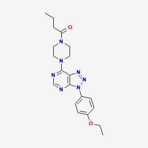 molecular formula C20H25N7O2 B2842141 1-(4-(3-(4-ethoxyphenyl)-3H-[1,2,3]triazolo[4,5-d]pyrimidin-7-yl)piperazin-1-yl)butan-1-one CAS No. 920185-19-9
