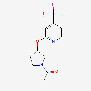 molecular formula C12H13F3N2O2 B2842144 1-(3-((4-(三氟甲基)吡啶-2-基)氧基)吡咯烷-1-基)乙酮 CAS No. 2034622-08-5