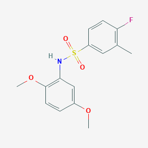 molecular formula C15H16FNO4S B284215 N-(2,5-dimethoxyphenyl)-4-fluoro-3-methylbenzenesulfonamide 