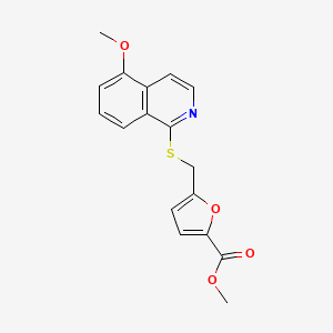 molecular formula C17H15NO4S B2842151 甲基 5-(((5-甲氧异喹啉-1-基)硫)甲基)呋喃-2-羧酸酯 CAS No. 1203400-97-8