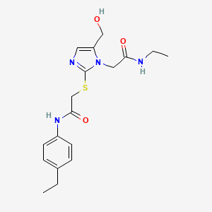 N-ethyl-2-(2-((2-((4-ethylphenyl)amino)-2-oxoethyl)thio)-5-(hydroxymethyl)-1H-imidazol-1-yl)acetamide