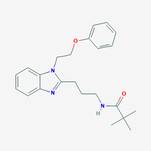 molecular formula C23H29N3O2 B284219 2,2-dimethyl-N-{3-[1-(2-phenoxyethyl)-1H-benzimidazol-2-yl]propyl}propanamide 