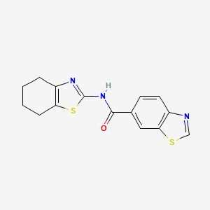 molecular formula C15H13N3OS2 B2842236 N-(4,5,6,7-tetrahydro-1,3-benzothiazol-2-yl)-1,3-benzothiazole-6-carboxamide CAS No. 681167-17-9