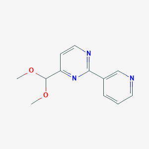 molecular formula C12H13N3O2 B2842238 4-(Dimethoxymethyl)-2-pyridin-3-ylpyrimidine CAS No. 478046-42-3