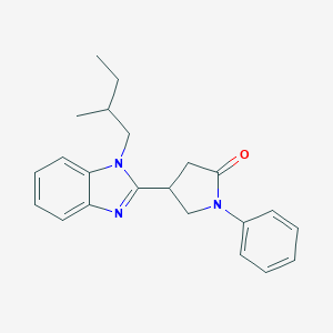 molecular formula C22H25N3O B284224 4-[1-(2-methylbutyl)-1H-benzimidazol-2-yl]-1-phenylpyrrolidin-2-one 
