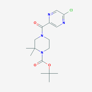 molecular formula C16H23ClN4O3 B2842241 Tert-butyl 4-(5-chloropyrazine-2-carbonyl)-2,2-dimethylpiperazine-1-carboxylate CAS No. 2402838-43-9